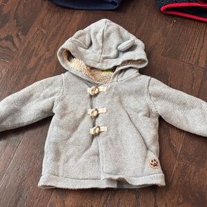 Frenchi Beige Hooded Toggle Sweatshirt for Kids